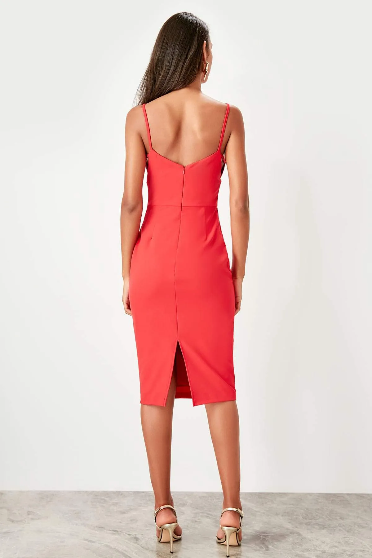 11641 Red Strap Pencil Dress