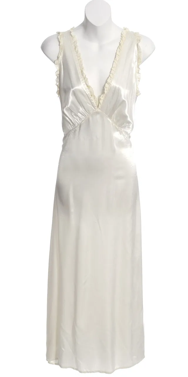 1930's Ivory Silk and Lace Vintage Nightgown