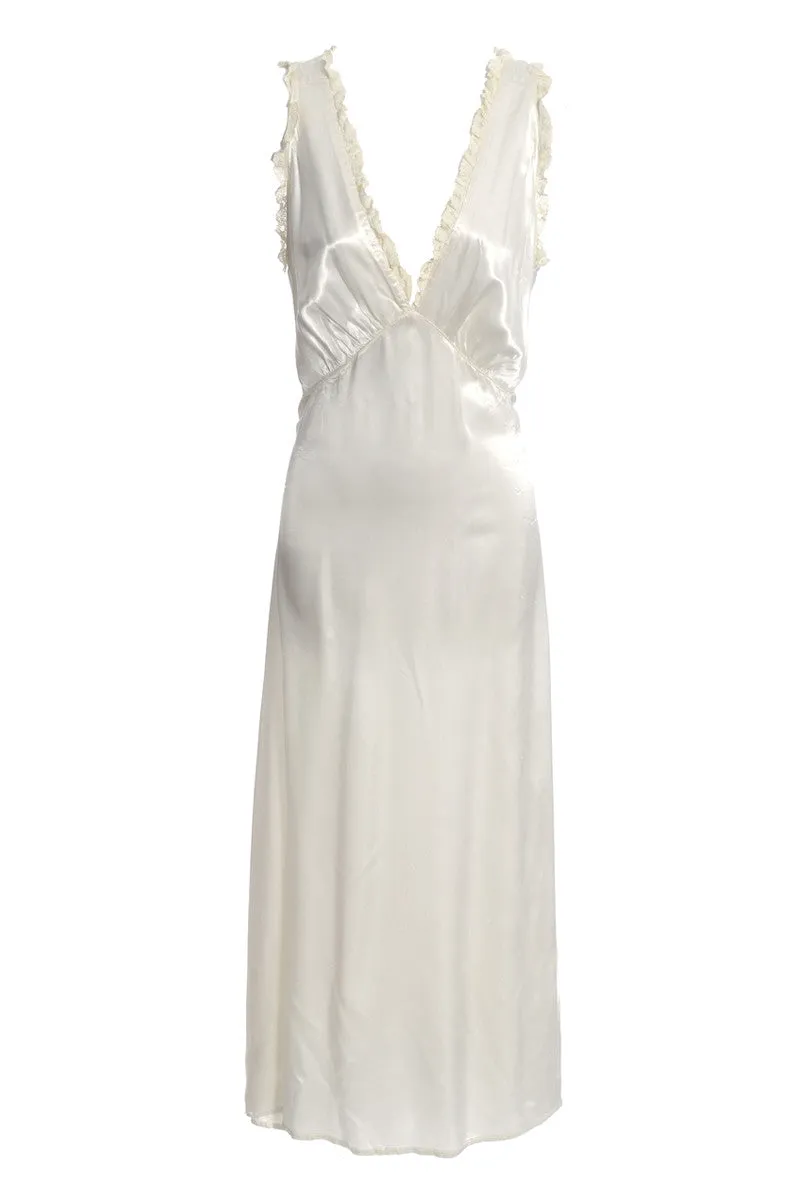 1930's Ivory Silk and Lace Vintage Nightgown