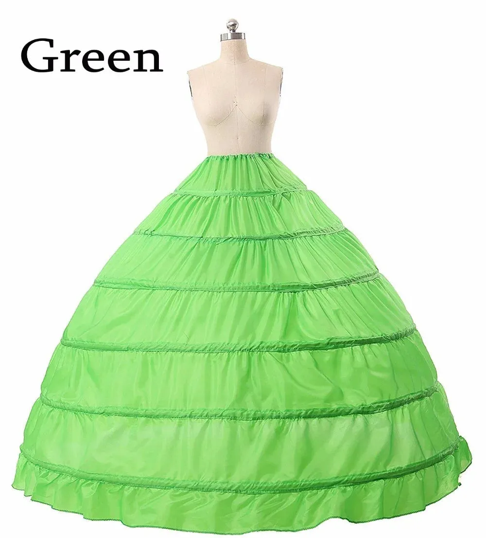 6 Hoop Ladies Wedding Party Dress Ball Gown Petticoat Full Crinoline Underskirt