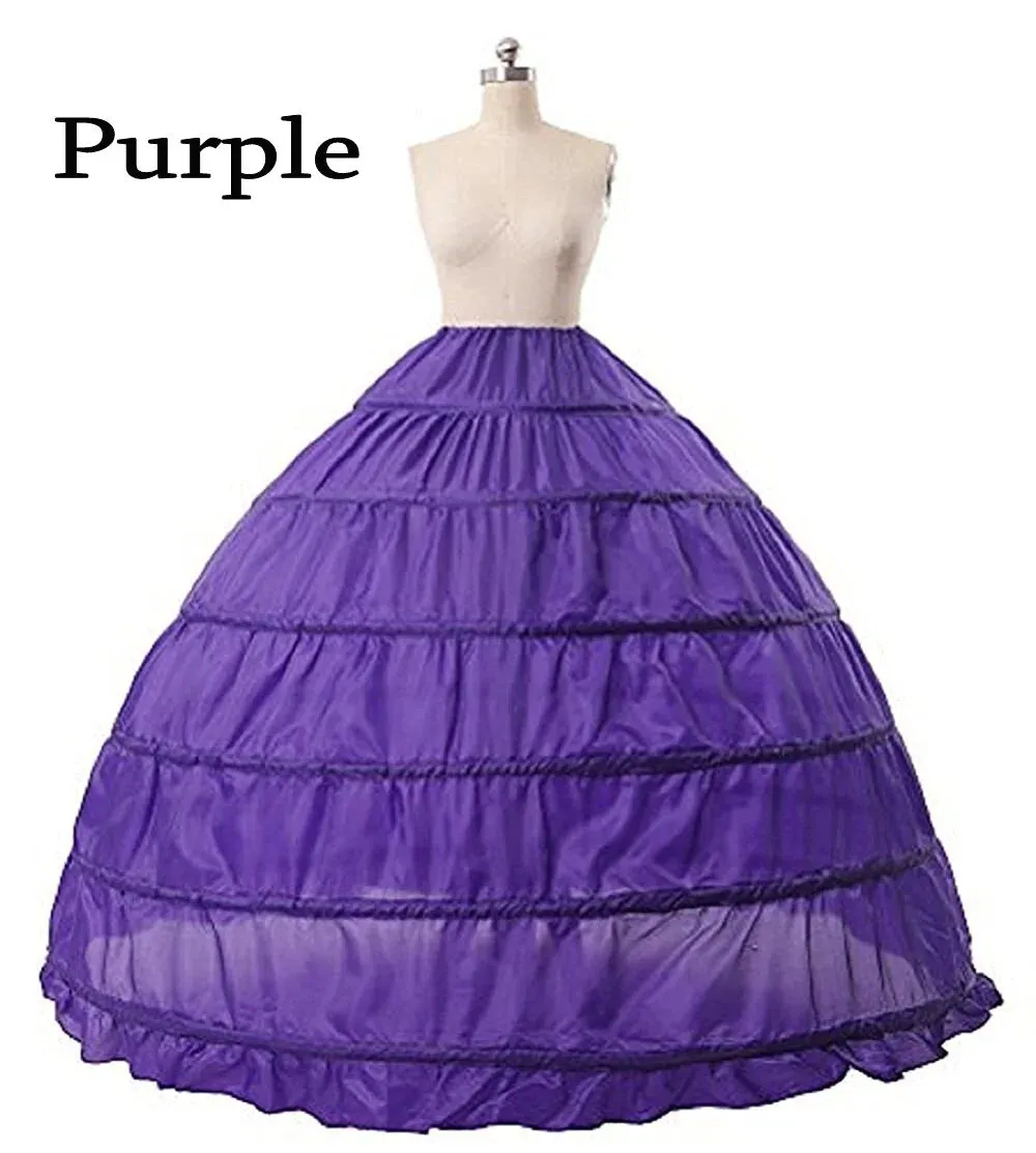 6 Hoop Ladies Wedding Party Dress Ball Gown Petticoat Full Crinoline Underskirt