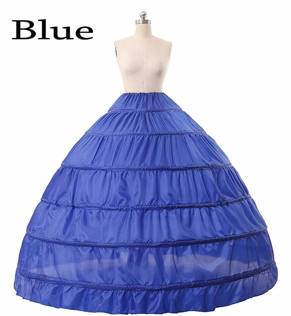 6 Hoop Ladies Wedding Party Dress Ball Gown Petticoat Full Crinoline Underskirt