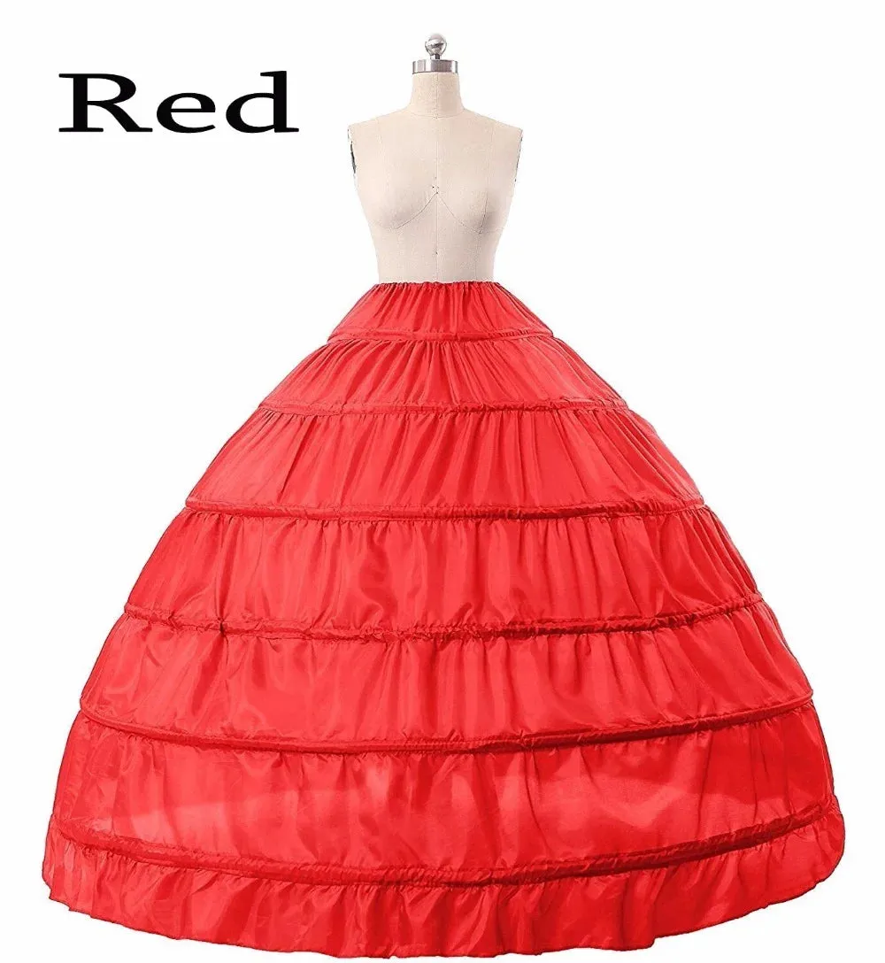 6 Hoop Ladies Wedding Party Dress Ball Gown Petticoat Full Crinoline Underskirt