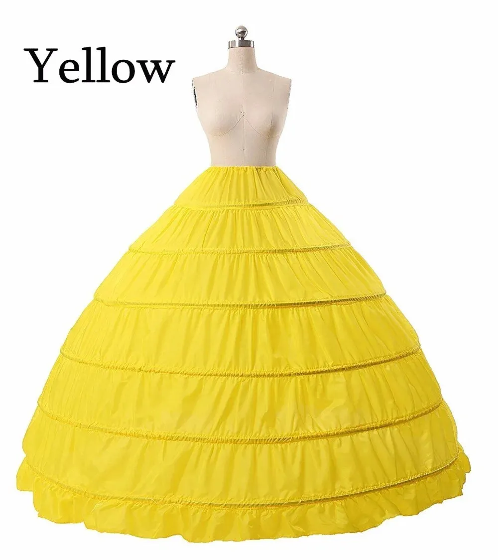 6 Hoop Ladies Wedding Party Dress Ball Gown Petticoat Full Crinoline Underskirt