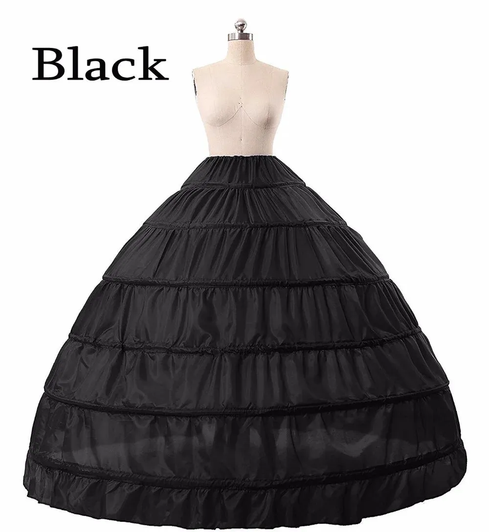 6 Hoop Ladies Wedding Party Dress Ball Gown Petticoat Full Crinoline Underskirt