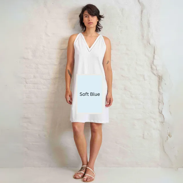 Abie Sleeveless Cotton Sleepdress Soft Blue