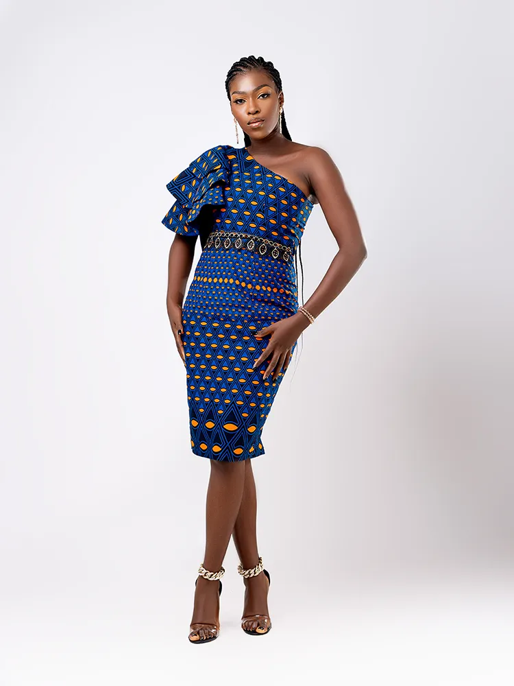 African Print Shade Cocktail Dress