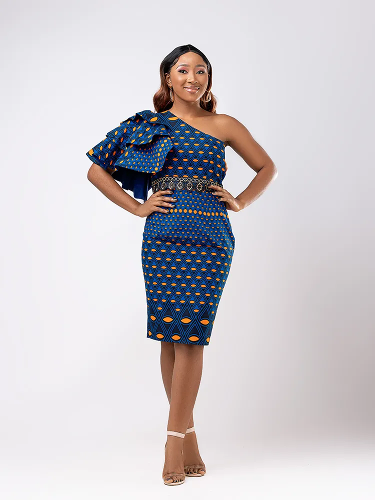 African Print Shade Cocktail Dress