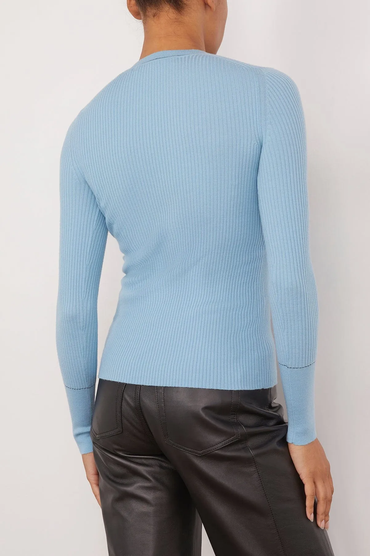 Agnes Henley Sweater in Light Blue