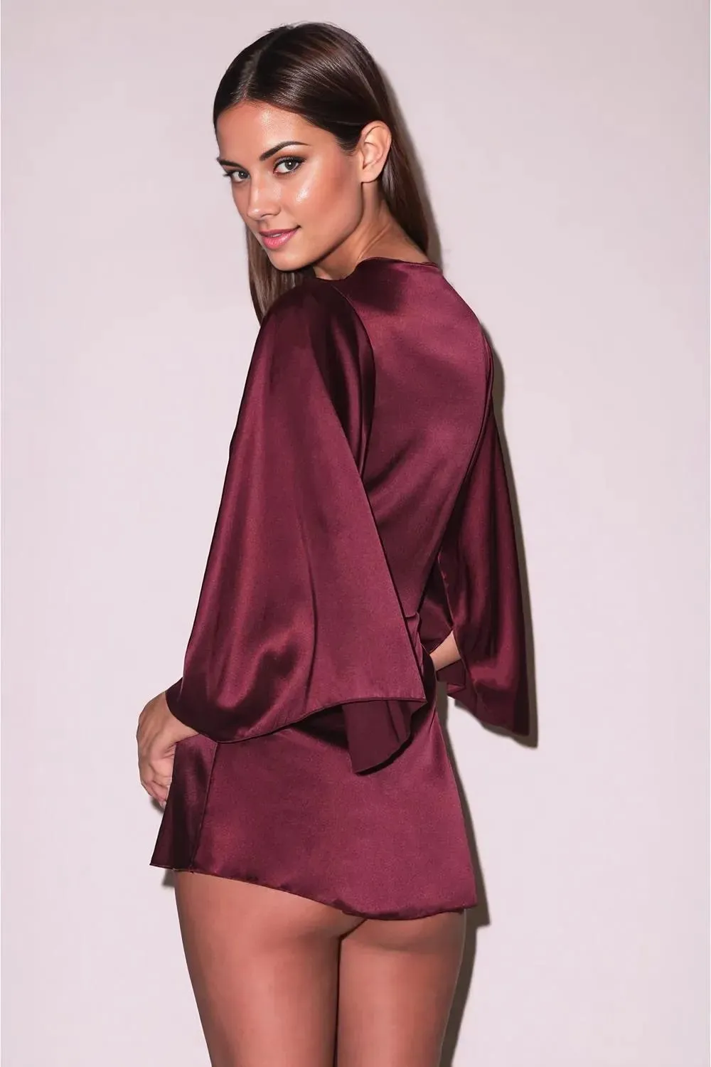 Angel Sleeve Robe in Blood Red