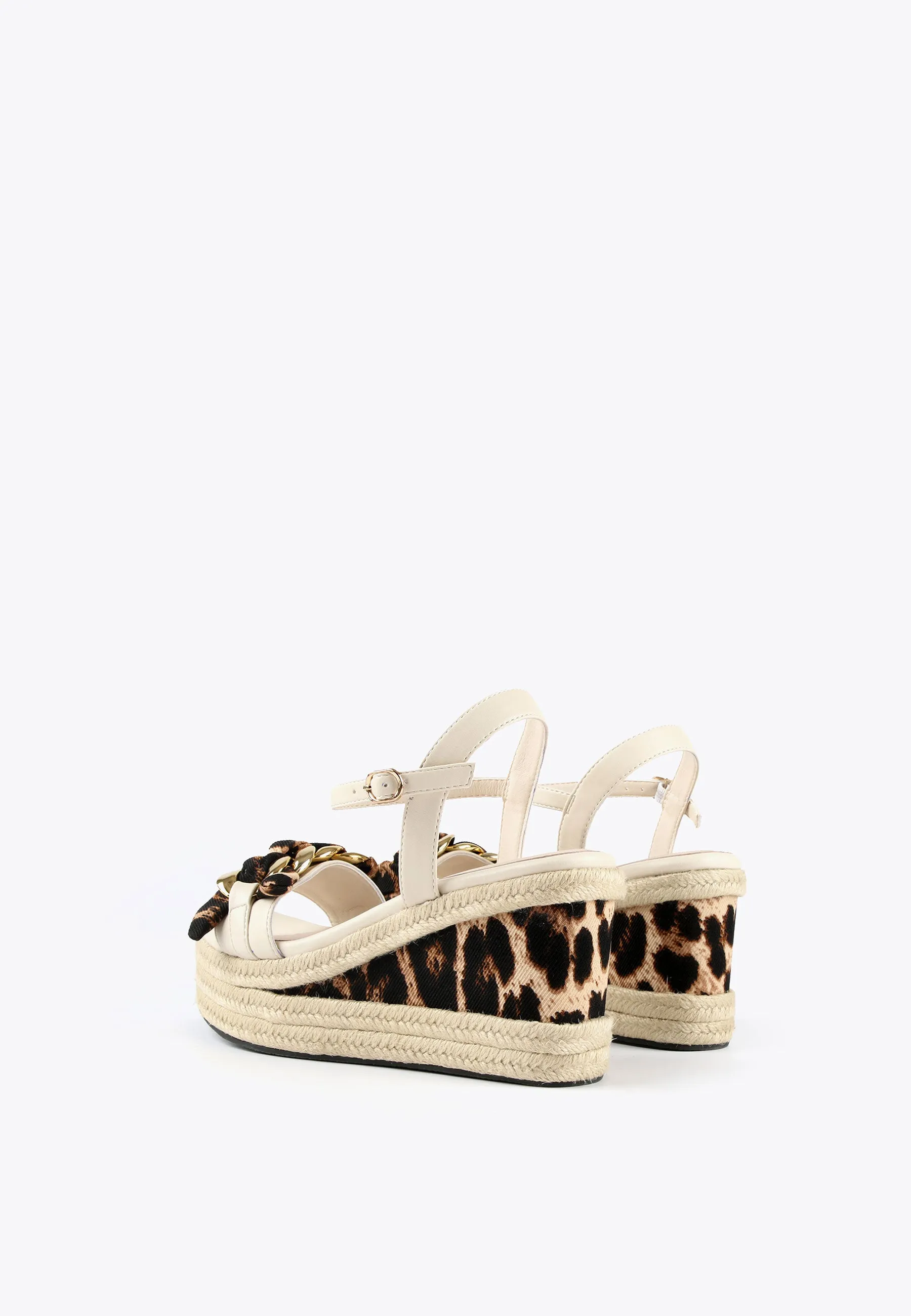 Animal print wedge sandals