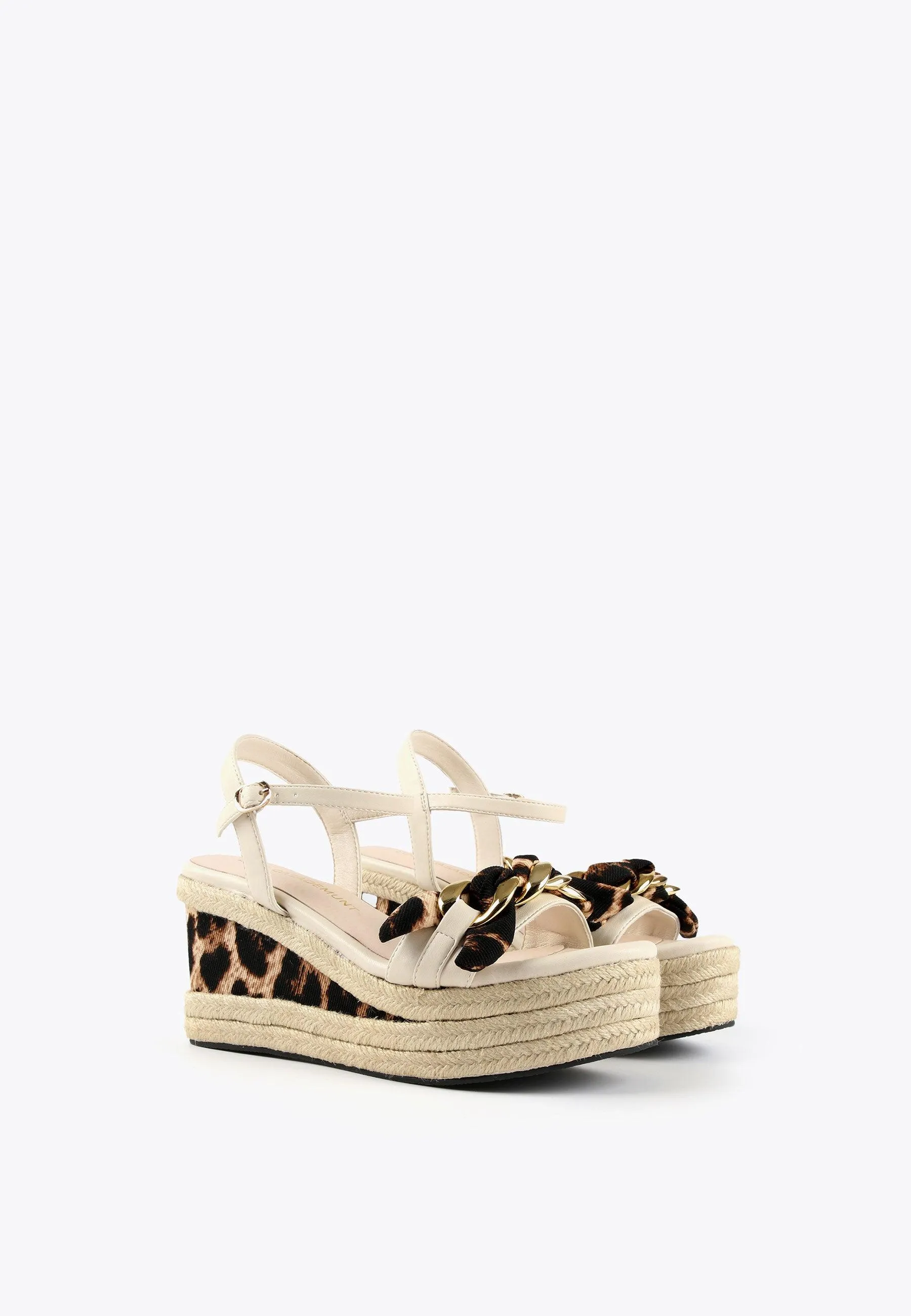 Animal print wedge sandals