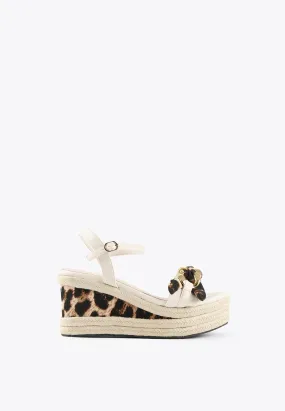 Animal print wedge sandals