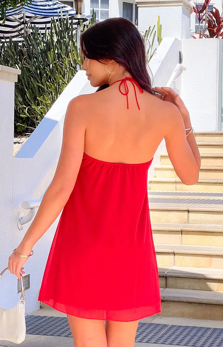 Ashlin Red Halter Mini Dress