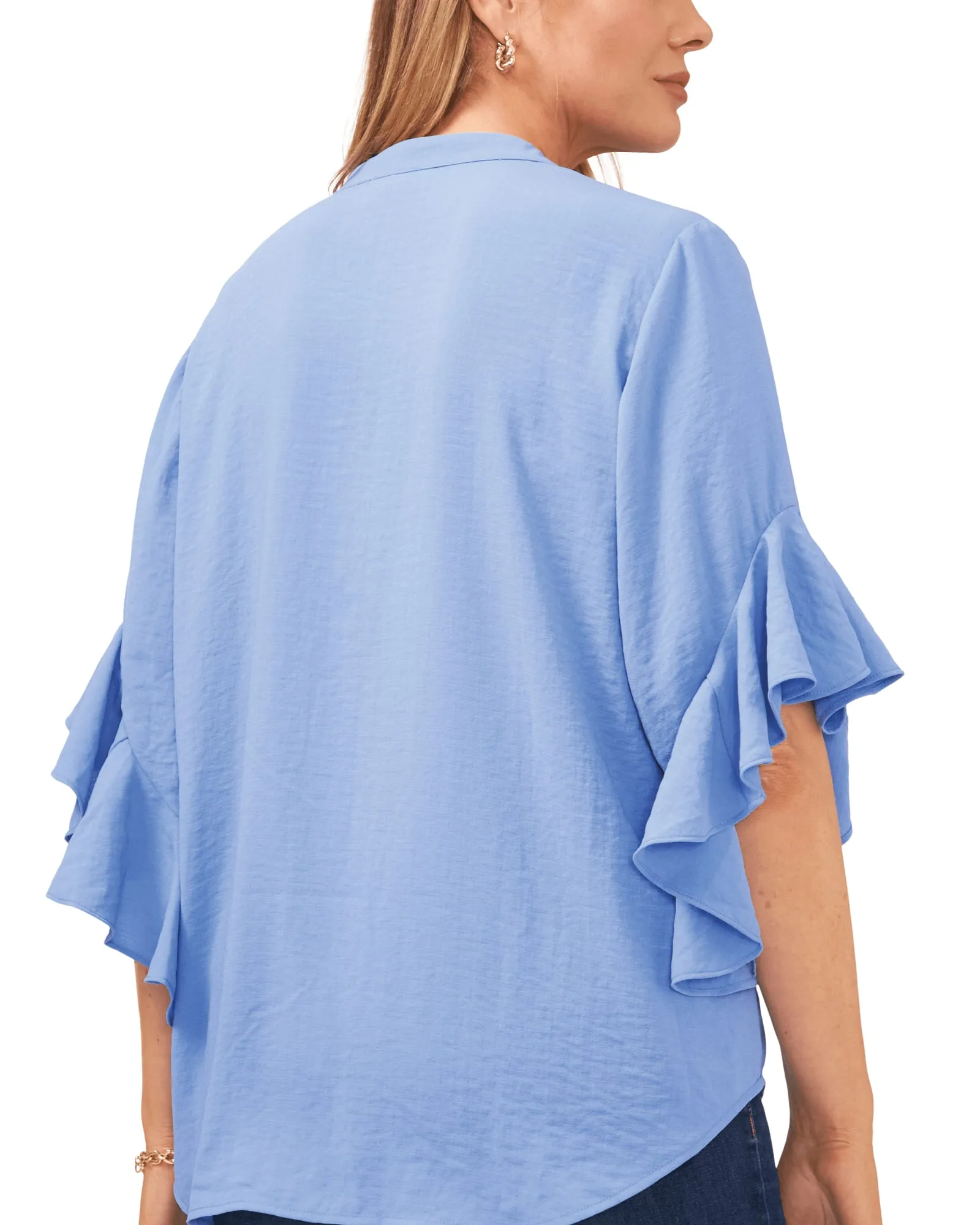 Aubrey Ruffle Sleeve Blouse | BLUE JAY