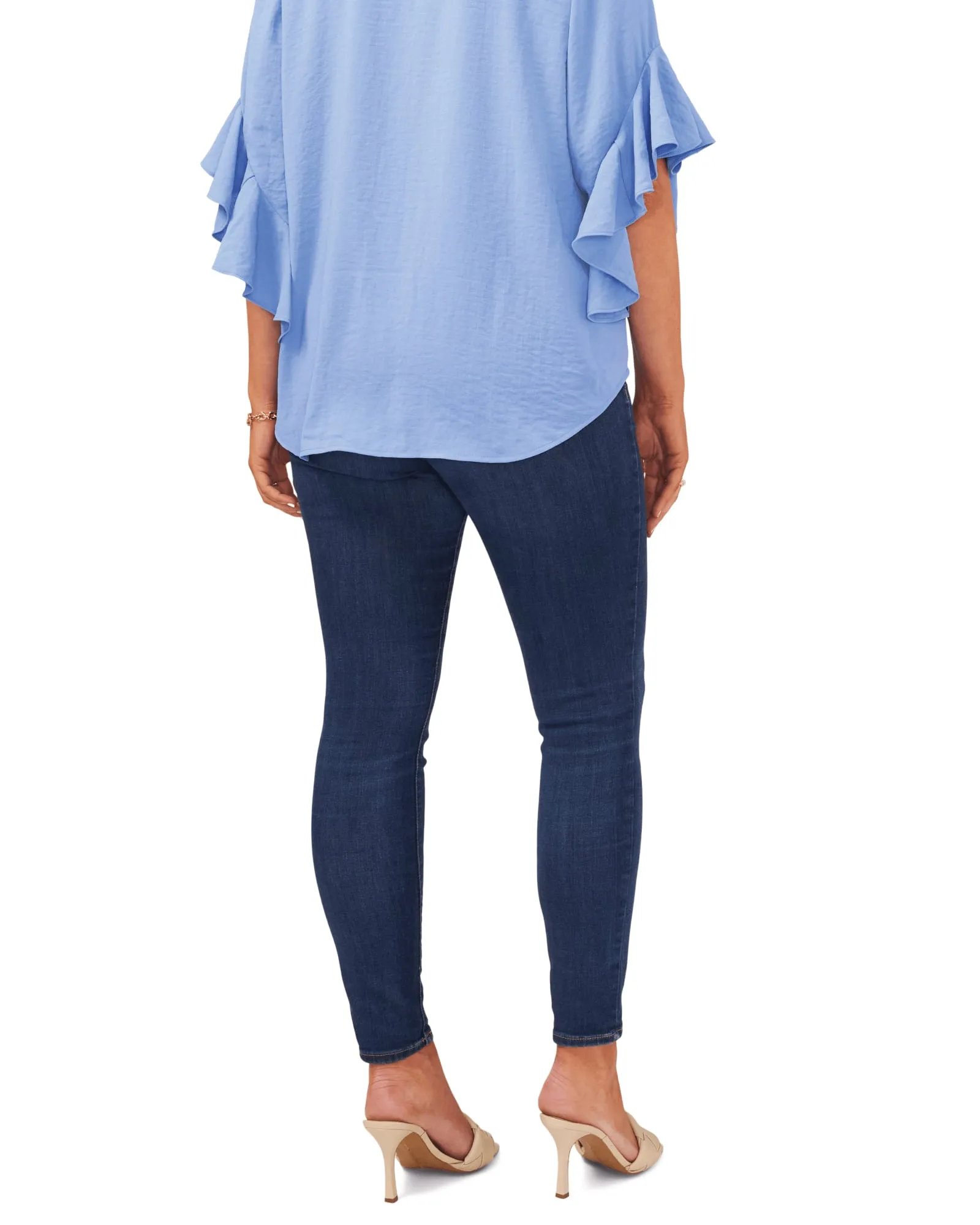 Aubrey Ruffle Sleeve Blouse | BLUE JAY