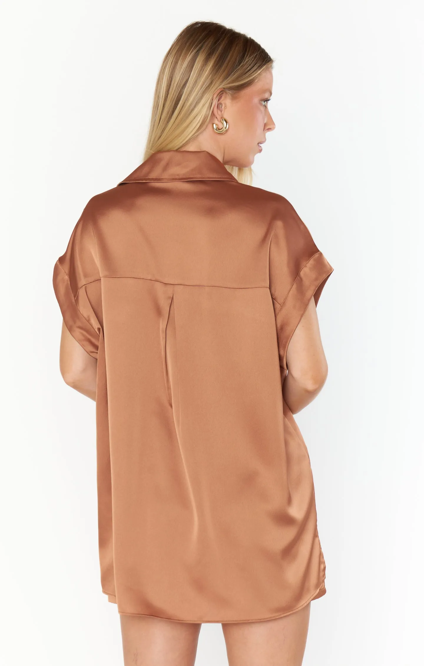 Best Day Button Up ~ Copper Luxe Satin