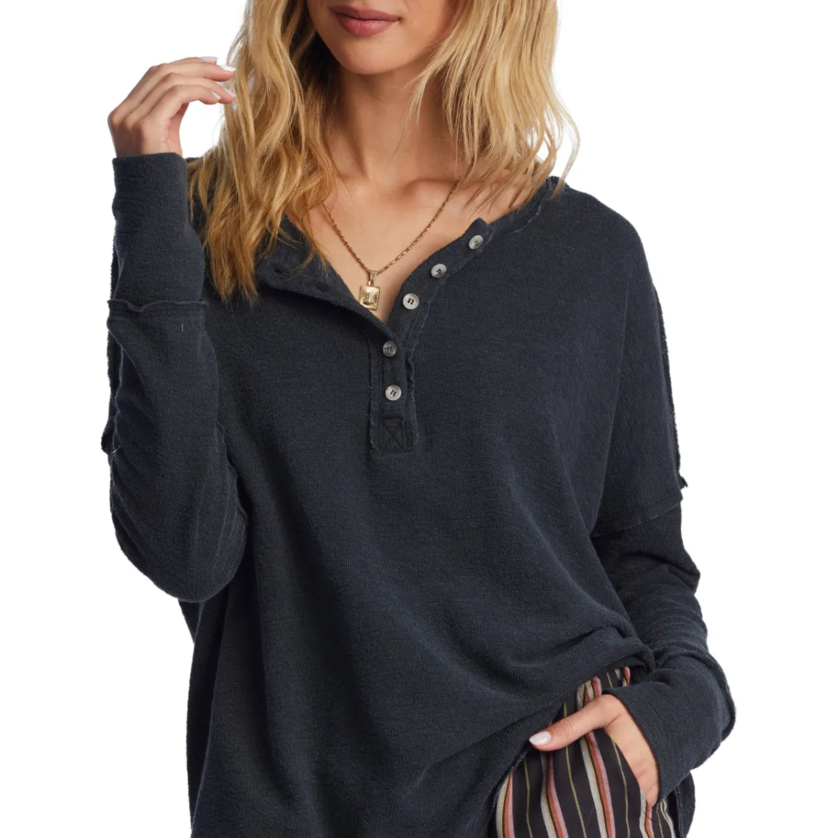 Billabong Women's New Anyday Henley Long Sleeve Top