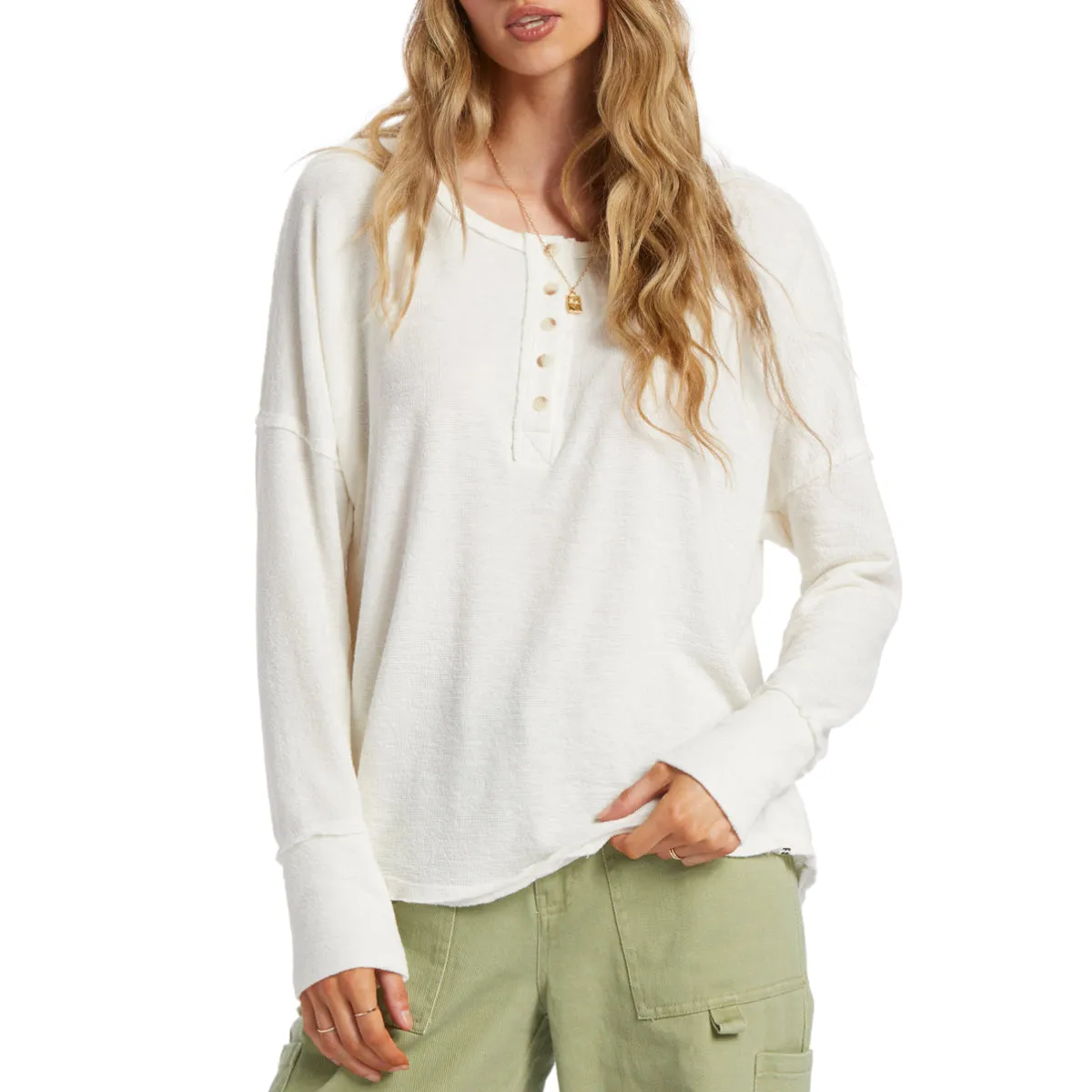 Billabong Women's New Anyday Henley Long Sleeve Top