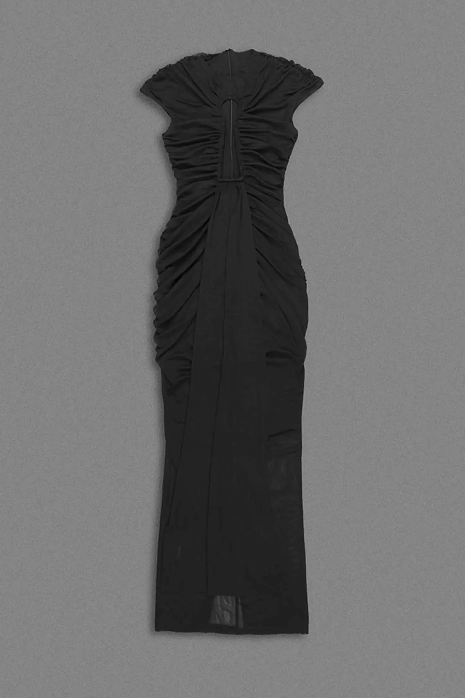 Black Cap Sleeve Cutout Maxi Dress