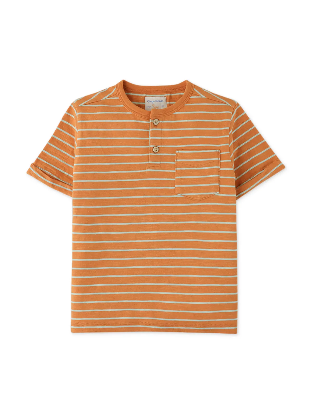 BOYS STRIPES HENLEY TEE