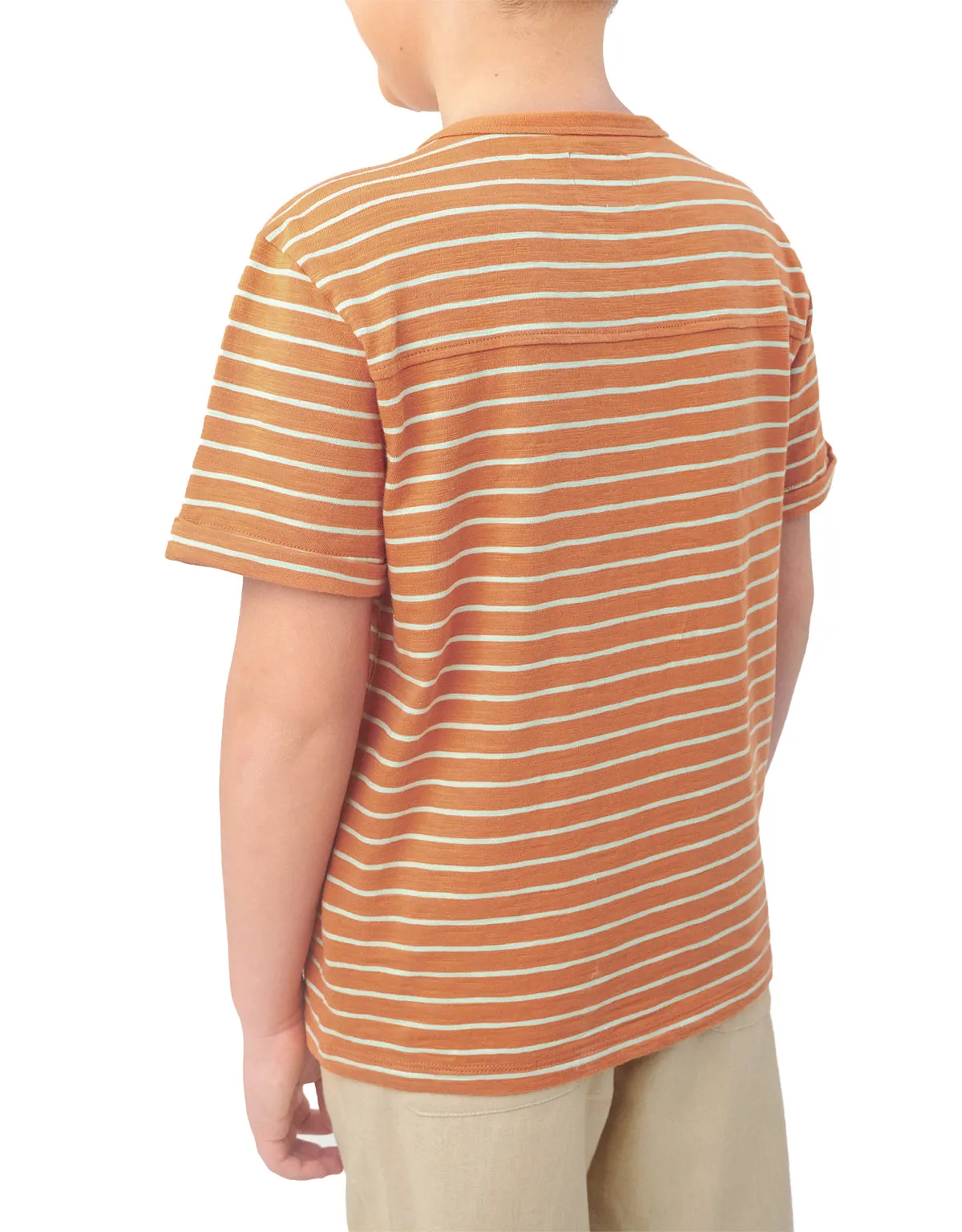 BOYS STRIPES HENLEY TEE