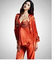 Brand Couple Pajamas Men Women Sexy Satin Silk Pajama