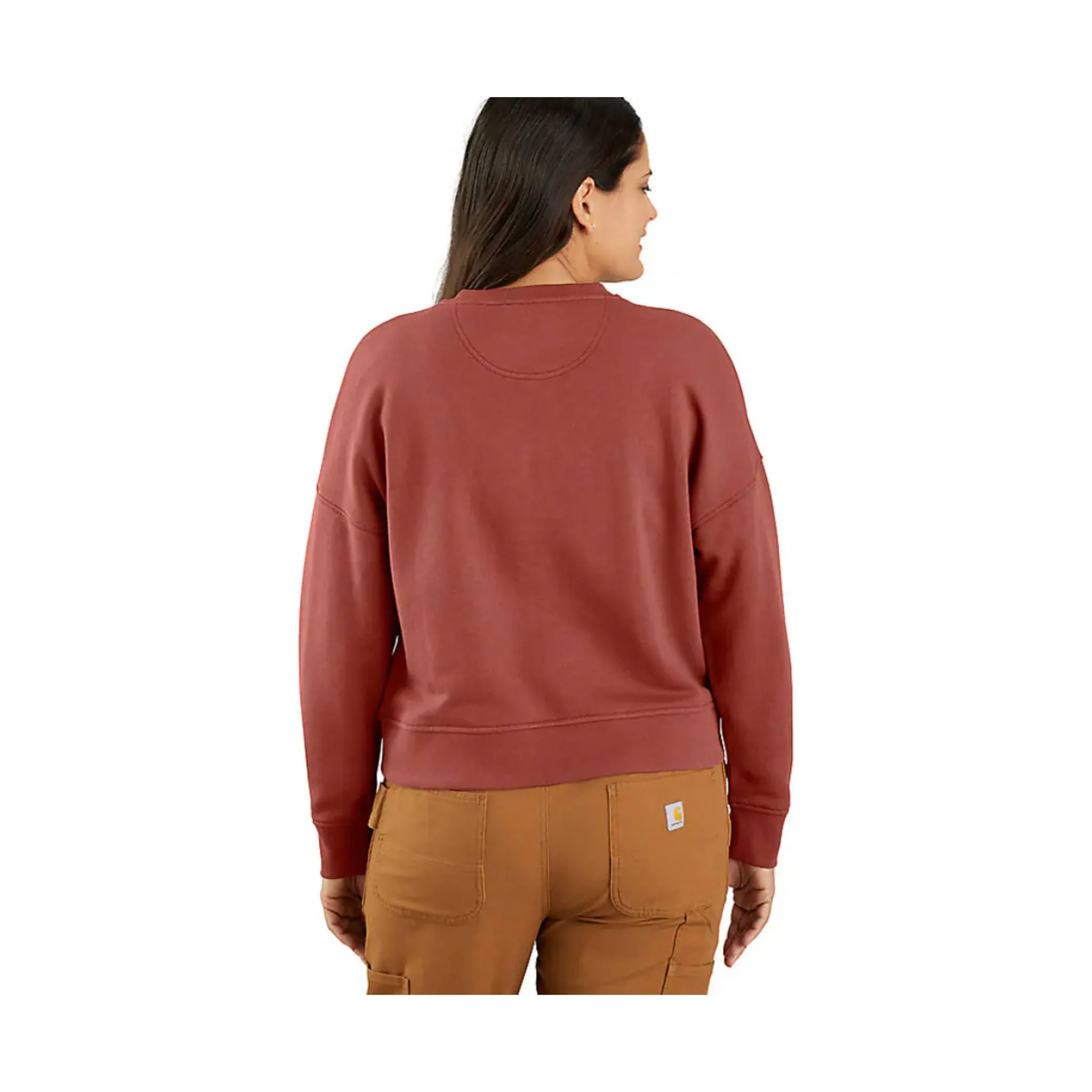 Carhartt Women's Tencel Fiber Series Loose Fit French Terry Henley Sweatshirt - Apple Butter FINAL SALE