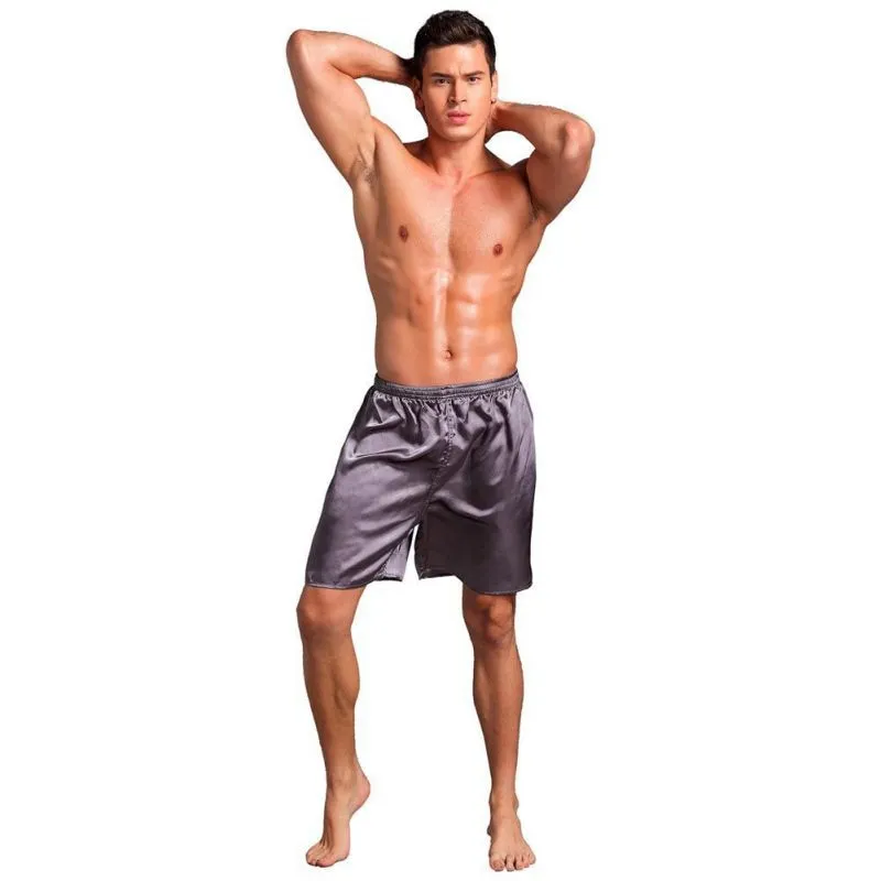 Casual Loose Men'S Satin Silk Pajama Shorts