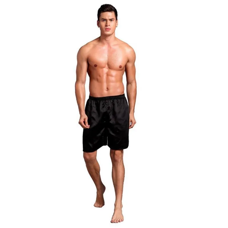 Casual Loose Men'S Satin Silk Pajama Shorts