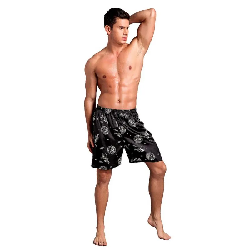 Casual Loose Men'S Satin Silk Pajama Shorts