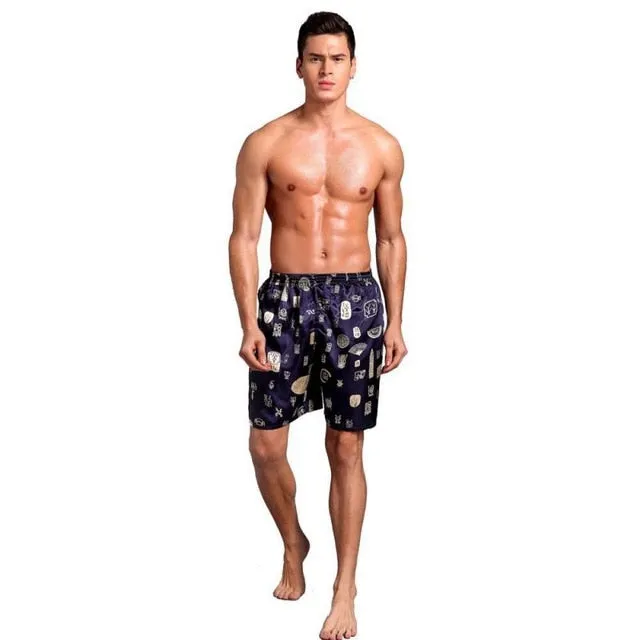 Casual Loose Men'S Satin Silk Pajama Shorts