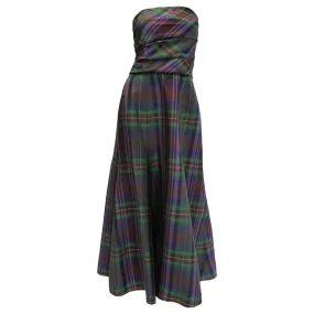 Catherine Regehr Holiday Plaid Strapless Evening Dress