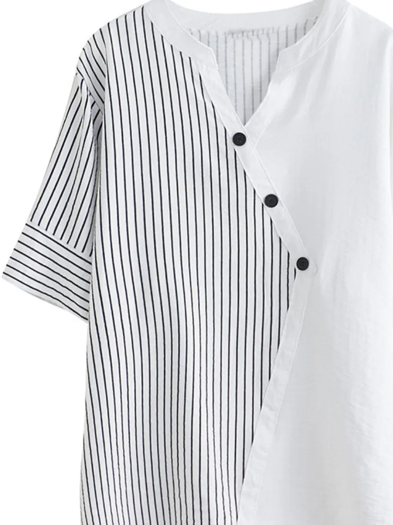 Charming Women's Button-Up Striped Tops