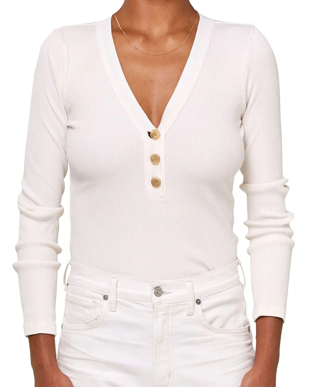 Cream Pink Scarlet Henley Top