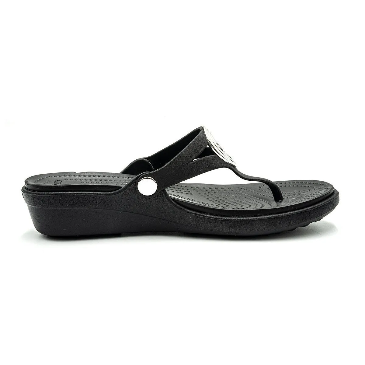 Crocs Sanrah Wedge Sandals Rubber Black Colour For Women