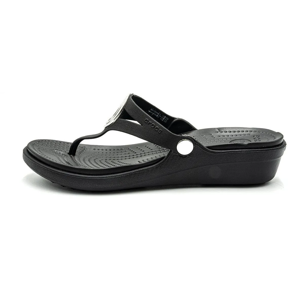 Crocs Sanrah Wedge Sandals Rubber Black Colour For Women