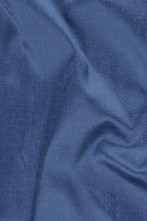 Denim Blue Silk Shantung 54" Fabric