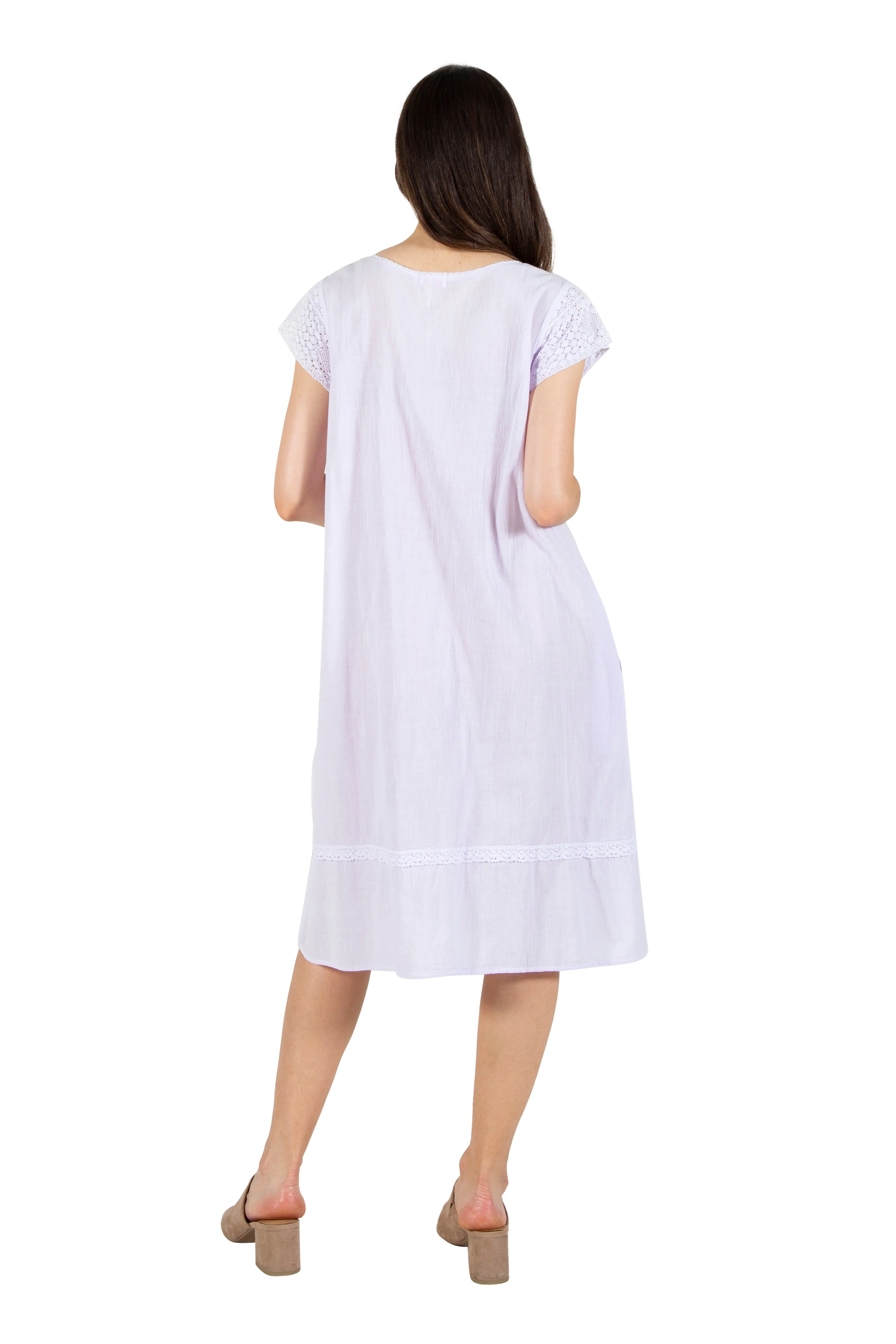 Embroidered Cotton Gauze Nightgown