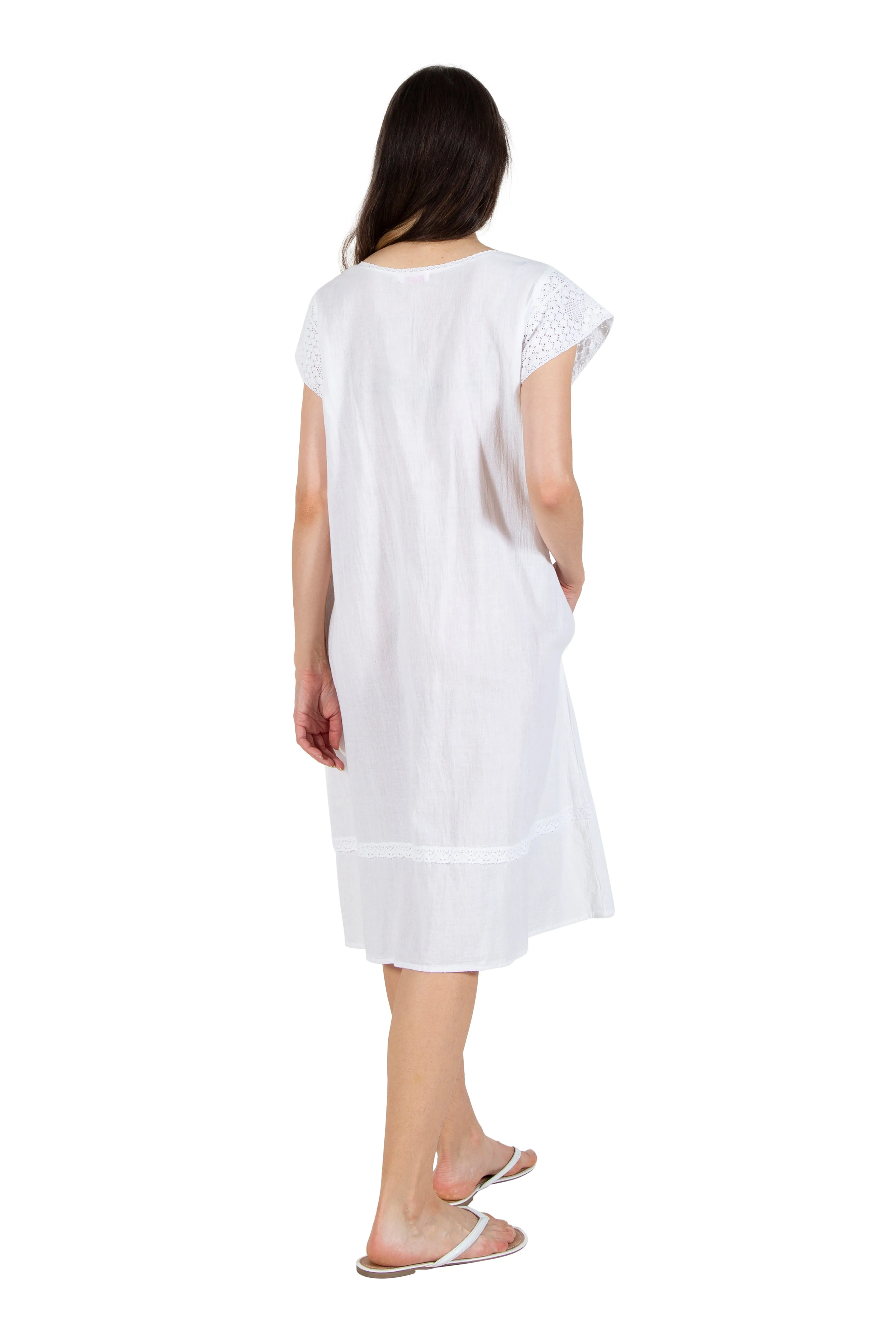 Embroidered Cotton Gauze Nightgown