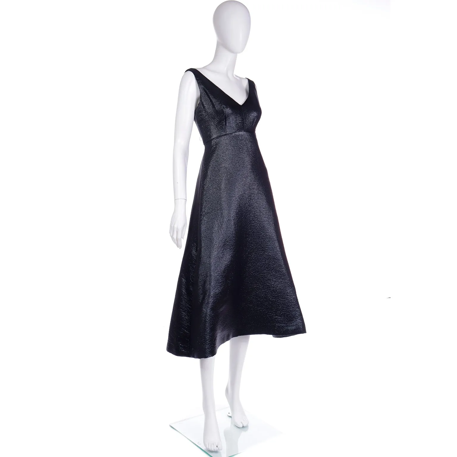 F/W 2007 Isaac Mizrahi Black Metallic Vintage Runway Evening Dress