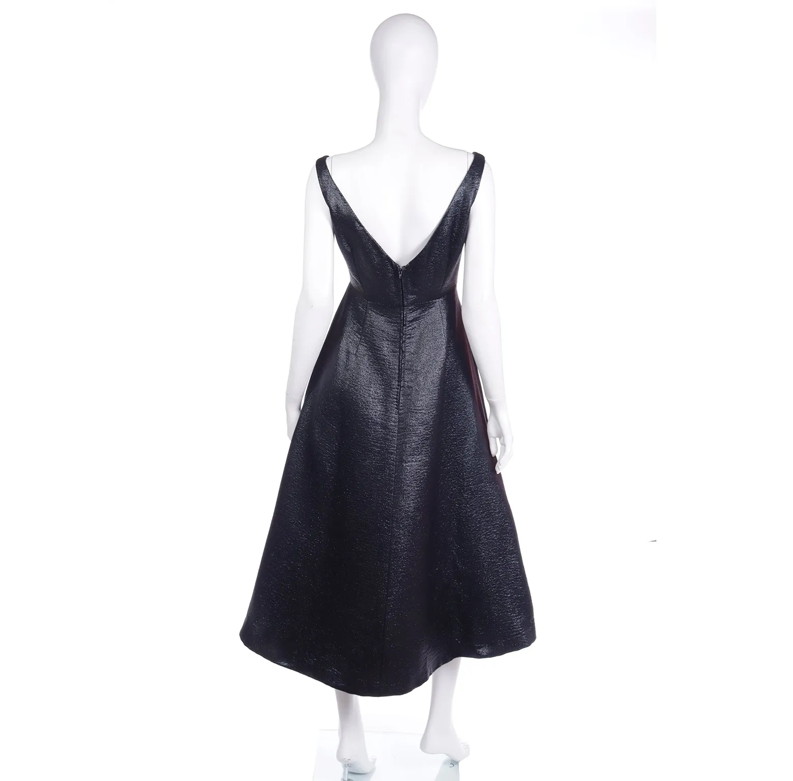 F/W 2007 Isaac Mizrahi Black Metallic Vintage Runway Evening Dress