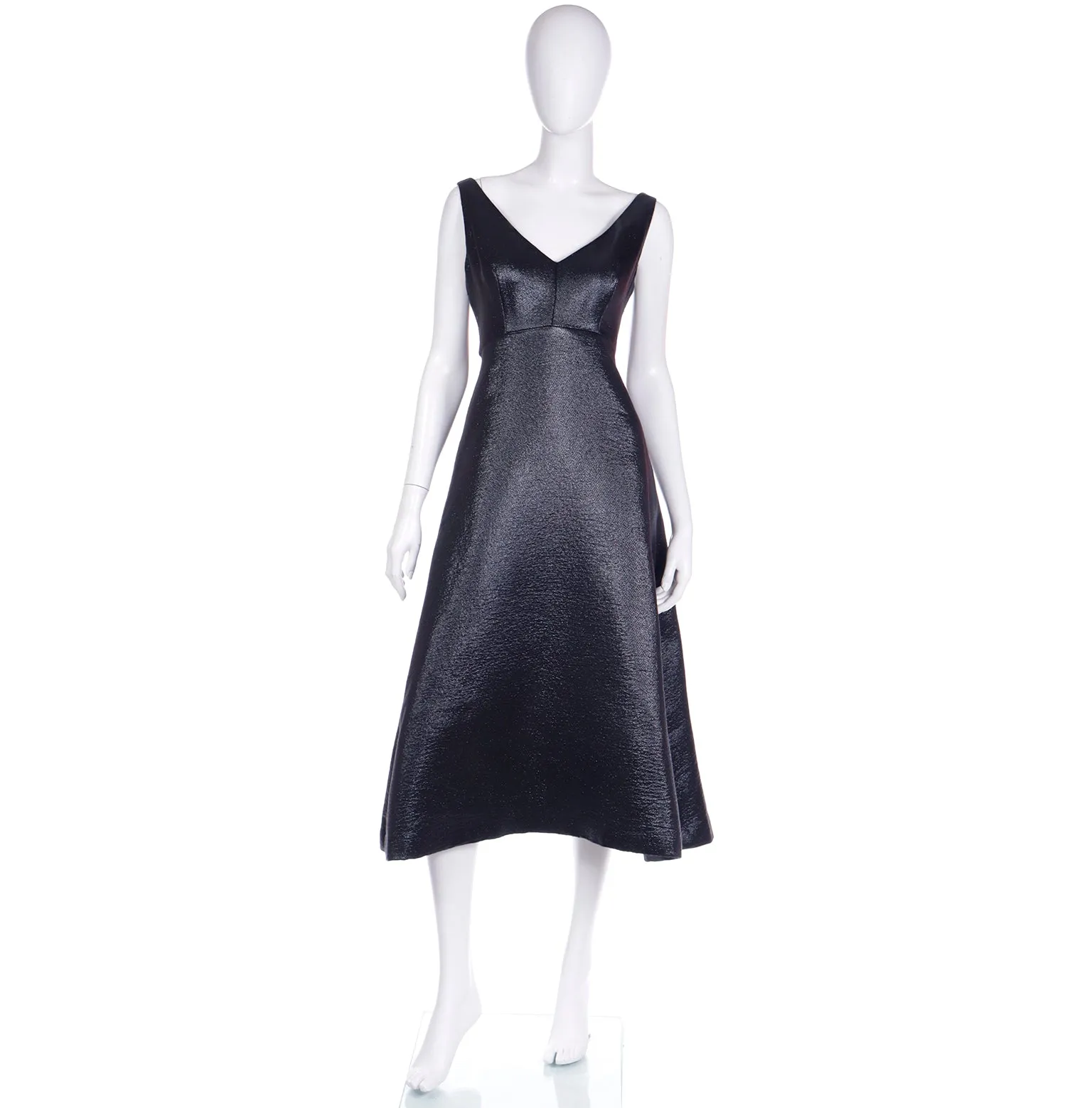 F/W 2007 Isaac Mizrahi Black Metallic Vintage Runway Evening Dress