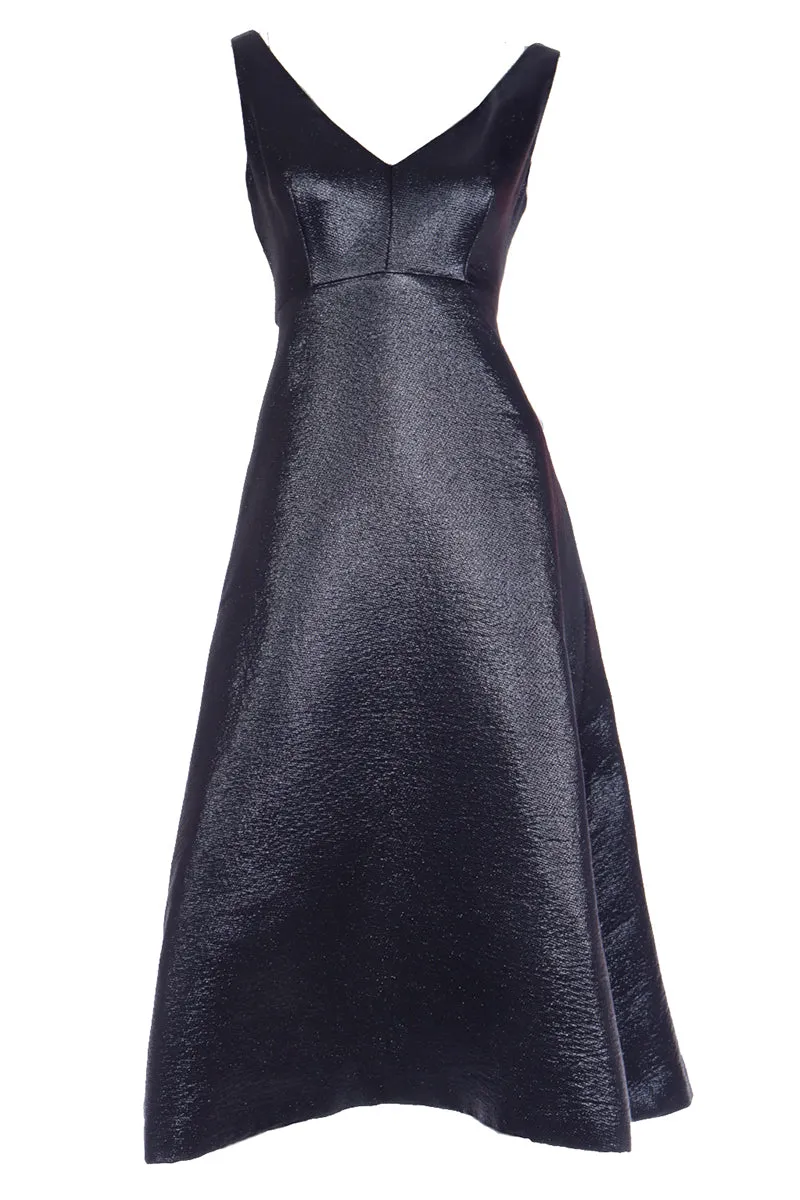 F/W 2007 Isaac Mizrahi Black Metallic Vintage Runway Evening Dress