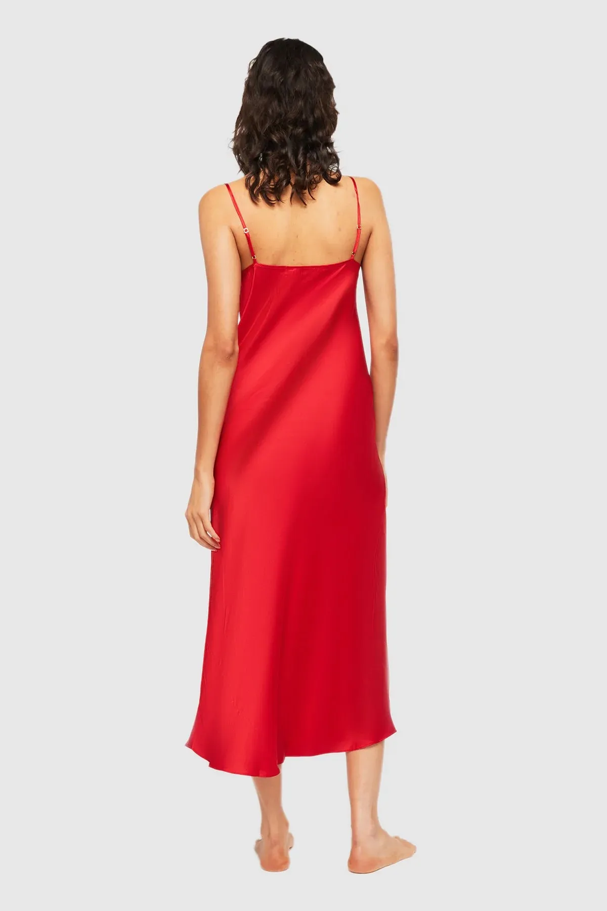 Ginia - Silk Lace Slip | Red Chili