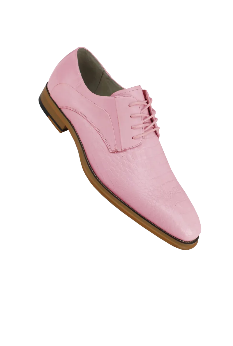 Giovanni Pink Men’s lace-up dress shoes oxford fashion design