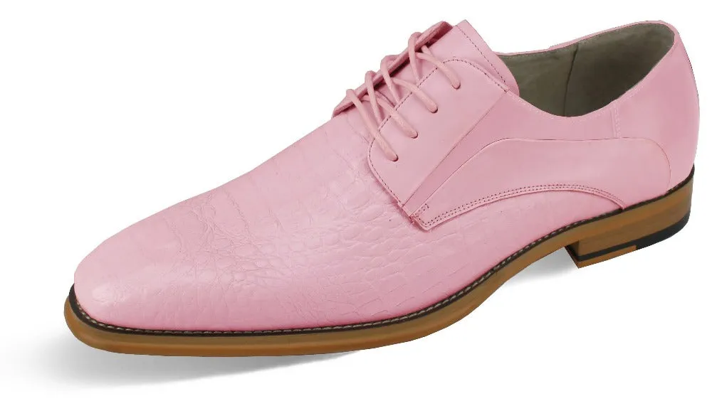 Giovanni Pink Men’s lace-up dress shoes oxford fashion design