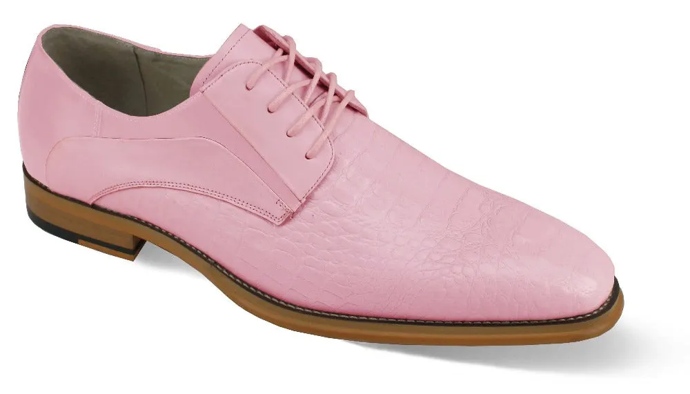 Giovanni Pink Men’s lace-up dress shoes oxford fashion design