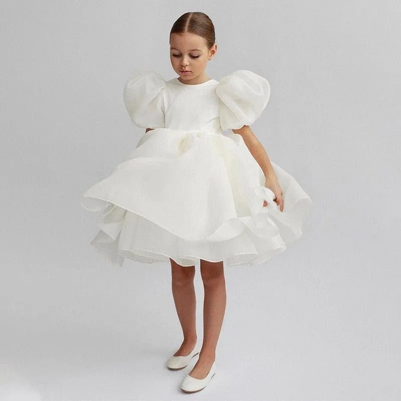 Girls Boutique Party White Ball Gowns