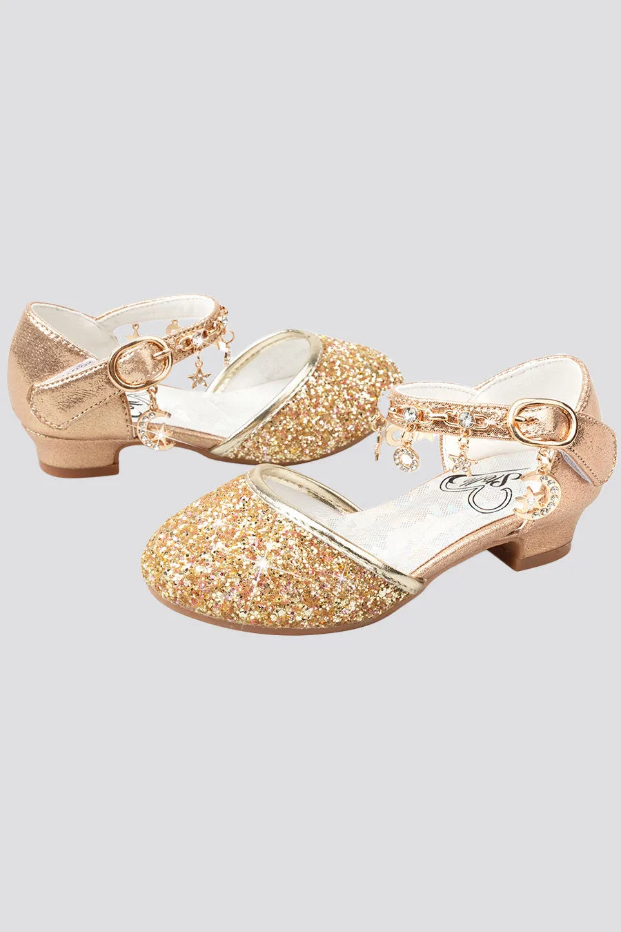 Girls Sparkly Princess Sequin Sandals